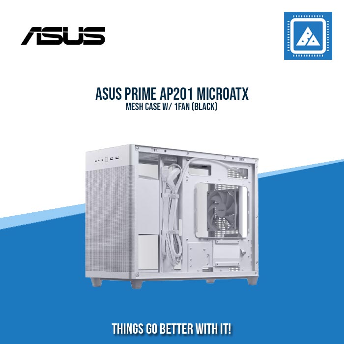 ASUS PRIME AP201 TEMPERED GLASS MICROATX CASE W/ 1FAN (WHITE) ASUS PRIME AP201 TEMPERED GLASS MICROATX CASE W/ 1FAN (WHITE)